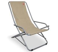 OKAFFAREFATTO MADDALONI Sedia sdraio dondolina 123 PEBSBL acciaio grigio con telo tortora da esterno