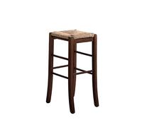 OKAFFAREFATTO MADDALONI SEDIA SGABELLO LEGNO MASSELLO CON SEDUTA PAGLIA QUADRATO H 67 CM DA TERRA nuovo già montato tinta NOCE scuro