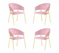 OKAFFAREFATTO MADDALONI Sedie da sala da pranzo set da 4 Aurelia con schienale in velluto rosa