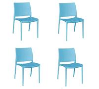 OKAFFAREFATTO MADDALONI Sedie sala da pranzo cucina ristorante giardino set altea in plastica colore azzurro modello confort x 4