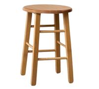 OKAFFAREFATTO MADDALONI Sgabello basso da bar in legno con seduta rotonda h 47 cm noce chiaro gamba dritti