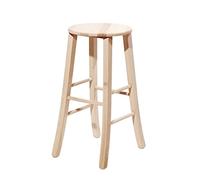 OKAFFAREFATTO MADDALONI Sgabello con seduta rotonda h 67 cm grezzo da verniciare gamba a sciabola