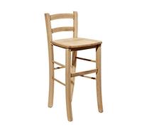 OKAFFAREFATTO MADDALONI Sgabello da bar in legno grezzo da dipingere con seduta in legno massello h 67 cm da terra alla seduta nuovo già montato