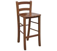 OKAFFAREFATTO MADDALONI Sgabello h 67cm da Terra alla Seduta Noce Scuro Seduta in Legno massello Nuovo già Montato