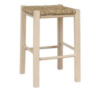 okaffarefatto maddaloni Sgabello in legno con seduta quadrata(30x30) in paglia grezzo da verniciare alto 47 cm da terra alla seduta nuovo già montato gambe dritte