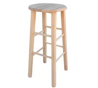 okAffareFatto di Zimbardi Costanza Sgabello in legno grezzo da verniciare h 68 cm seduta rotonda con gambe dritte