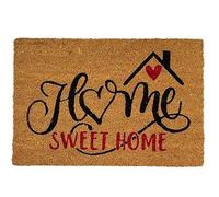 OKAFFAREFATTO MADDALONI Zerbino tappeto rettangolare in fibra di cocco scritta Sweet Home 45x 75 cm per ingresso
