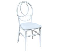 Sedia bianca con cuscino similpelle new phoenix in plastica monoblocco