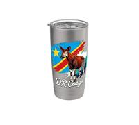 Okapi DR Congo Bandiera Congolese Animal Pride Art Bicchiere termico in acciaio inox doppia parete