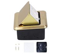 OKAT Presa elettrica, AC250V EU Presa da Pavimento in Ottone 16A Facile da Pulire con 2 Porte per Camera da Letto per Soggiorno e Cucina