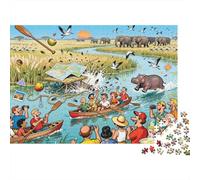 Okavango Delta Mokoro Canoe Mayhem Puzzle in Legno Impermeabile Puzzles Da 1000 Pezzi Per Adulti Impossibili Giochi Educativi