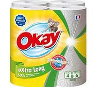 Okay - Asciugamani extra lungo 4 = 6 rlx bianco, 6 rotoli