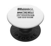 Okay Doppio clic Il mio computer Tech supporta l"umorismo IT Guy WFH PopSockets PopGrip Adesivo