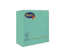 Okay Tovaglioli di Carta 25 x 25 cm 2 veli Verde Tiffany 100 pz.