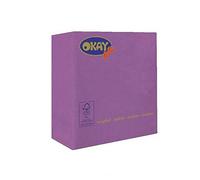 Okay Tovaglioli di carta, 25 x 25 cm, 2 veli viola, 100 pezzi.