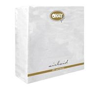 Okay Tovaglioli di Carta 40 x 40 cm Bianchi in TNT morbido, confezione da 50 pezzi.