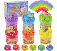 Okaybee Confezione da 6 pezzi di burro Slime, melma arcobaleno per bambini, regalo di catarro, giocattolo sensoriale, festa di compleanno, Pasqua, Halloween, ragazze e ragazzi