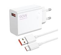 Okaywork 90W Cargador y 1 Metro Cable 6A Rapida Carga Turbo Adaptador para Xiaomi Poco X7 Pro F7 F6 5G Hyper Charge Carga Turbo 4 3 Redmi K80 14C 13C Note 14 13 12S 11S Xiaomi 15 14 13
