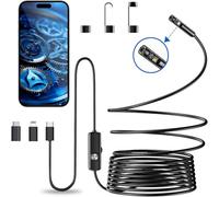 Okaywork Endoscopio Telecamera LED Light IP67 Waterproof 3-in-1