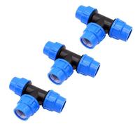 Okaywork Raccordi a T a Compressione 25 mm x 25 mm x 25 mm, Raccordo Idraulico MDPE per Tubi d'Acqua, Raccordo per tubo dell’aqua a Forma di T PP PN16 - Connettori per Tubi PE80, PE100-3 pezzi.