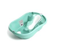 OKBABY Onda Evolution - Vaschetta dal Design Ergonomico con Seduta Antiscivolo per il Bagnetto del Neonato 0-12 Mesi - Turchese