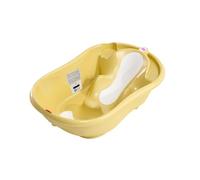 OKBABY Onda Evolution - Vaschetta dal Design Ergonomico con Seduta Antiscivolo per il Bagnetto del Neonato 0-12 Mesi - Giallo