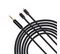 okcsc MMCX Cavo di aggiornamento per auricolari placcati argento, HD3M HiFi staccabile Extension Cord di ricambio per auricolari Exchange Nylon con spina da 3,5 mm per Shure SE215 SE315 SE535 nero