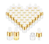 Okeeyseda 100 Mini Flaconi Contagocce In Vetro Sfusi Flaconi Contagocce Trasparenti per Olio Piccoli Contenitori per Campioni In Vetro da 1 Ml