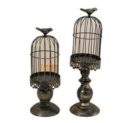 Okeeyseda 2 Pezzi retrò Portacandele Gabbia per Uccelli Portacandele Gabbia per Uccelli Metallo Arte Candeliere Festa di Nozze Tavoli per la Casa Centrotavola Decorazione Nero