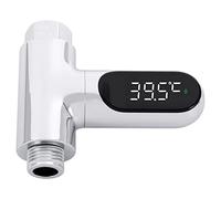 Okeeyseda Display un LED Home Water Shower Termometro Flusso Autogeneratore Elettrometro Monitor Della Temperatura 'Acqua per la Cura Del Bambino