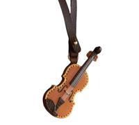 Okeeyseda In Pelle A Forma di Violino e Violoncello, Mini per Strumento Musicale, In Pelle Vintage A Forma di Violino, Color Cachi