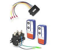 Okeeyseda Kit Argano Elettrico A Distanza Fili 12V, 250A, Impermeabile, Solenoide in Plastica+Metallo, Contattore A Relè + 2 Telecomandi Wireless per Argano.