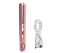 Okeeyseda Mini Piastra per Capelli Portatile USB per Arricciacapelli un Doppio Uso Lisci e Arricciati per Studenti Rosa