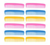 Okeeyseda Set di 12 Pettini Colorati per Capelli per Bambini, Donne, Uomini, Pettini Colorati nel Plastica per Medicazione Fine (Rosa, Giallo, Blu)