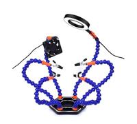 Okeeyseda Strumento Elettronico di Supporto per la Saldatura con Lente di Ingrandimento 3X, Luce LED e Ventola di Aspirazione per Fumi di Saldatura USB per Riparazione PCB e IC