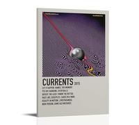 OKFPLM Currents by Tame Impala, Poster su tela, stile retrò, decorazione asiatica vintage, decorazione per camera da letto e soggiorno, 50 x 75 cm, con cornice