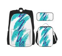 OKFSTY 90'S Cup Design 3pcs Zaino, 40,6 cm Ragazzi Prescolare Elementare Bookbag e Lunch Box Leggero, Nero , Taglia unica, Set di zaini per la scuola