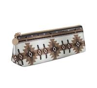 OKFSTY Astuccio portatile in pelle con design triangolare classico dei nativi americani con grande capacità di archiviazione, bianco, Taglia unica, Astuccio per trucchi