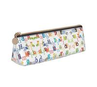 OKFSTY Astuccio portatile in pelle con lettere dell'alfabeto, design triangolare, colorato, con grande capienza, bianco, Taglia unica, Astuccio per trucchi