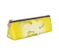 OKFSTY Astuccio portatile in pelle con patatine fritte, design classico triangolare, con grande capacità di archiviazione, bianco, Taglia unica, Astuccio per trucchi