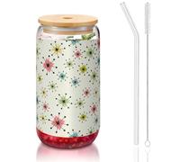 OKFSTY Atomic Stars - Set di bicchieri da birra ghiacciata, con stampa retrò, da 473 ml, per caffè, bicchieri da birra ghiacciata, riutilizzabili, per regali