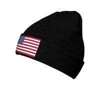 OKFSTY Berretti morbidi morbidi con bandiera americana in maglia calda invernale unisex cappello spesso da uomo cappello da donna, cappello da regalo spesso caldo, Nero , Taglia unica