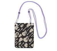 OKFSTY Borsa a tracolla ultraleggera con stampa a forma di chitarra, borsa da viaggio per smartphone, adatta per la maggior parte dei telefoni, Viola, Taglia unica