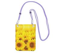 OKFSTY Borsa a tracolla ultraleggera con stampa di girasole giallo, borsa a tracolla per smartphone, adatta per la maggior parte dei telefoni, Viola, Taglia unica