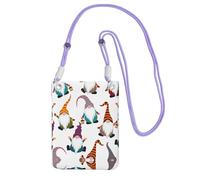 OKFSTY Borsa a tracolla ultraleggera con stampa di gnomi natalizi, borsa da viaggio per smartphone, adatta per la maggior parte dei telefoni, Viola, Taglia unica