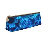 OKFSTY DNA Chain Photo - Astuccio in pelle con design triangolare, con grande capacità di archiviazione, bianco, Taglia unica, Astuccio per trucchi