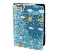 OKFSTY Grecia Mappa Stampa Moda Porta Passaporto Personalizzato Stampato Pelle Bovina Id Holder Travel Passaporto Cover 5.5 pollici, Nero , Taglia unica