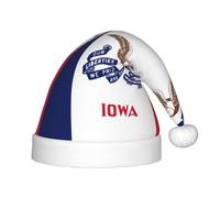 OKFSTY Iowa State Flag Cappello di Natale per bambini, cappello di Babbo Natale multiuso per feste ed eventi festivi