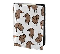 OKFSTY Kiwi Birds - Porta passaporto in pelle bovina stampata con stampa carina, 14 cm, Nero , Taglia unica