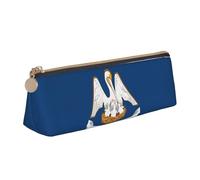 OKFSTY Louisiana State Flag - Astuccio per matite e matite, estetico con design triangolare, per bambini, per pennelli e matite, bianco, Taglia unica, Organizer per borse
